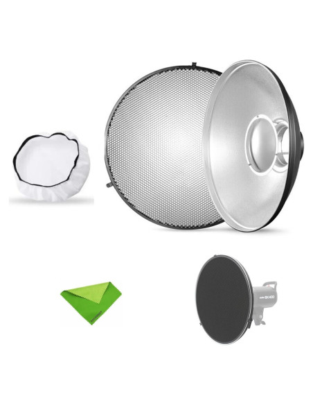 Plato de Belleza Godox 42cm Plateado con Montura Bowens