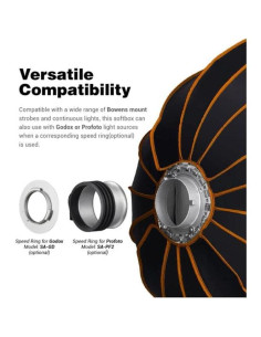 Softbox Parabólico Godox 90cm QR-P90 con Difusores 2