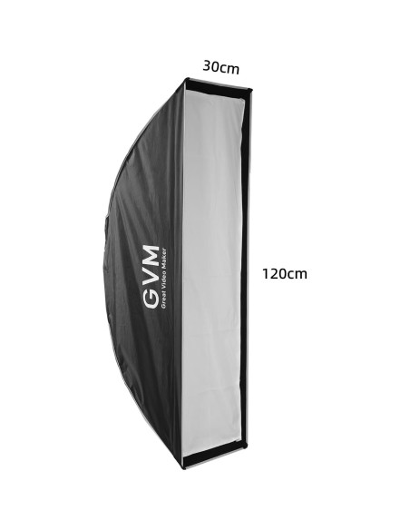 Softbox GVM 30x120 cm Bowens para Luz de Video