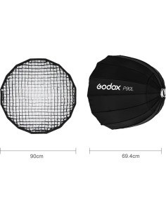 Softbox Parabólico Godox P90L 90cm con Rejilla Bowens 2