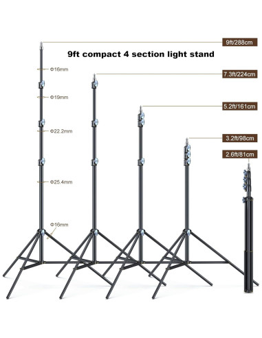 Soportes de Luz LINCO Zenith 2 Piezas 2.74 m Ajustables
