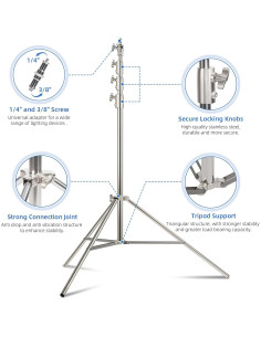 Soporte de Luz de Fotografía Gltire 4m Acero Inoxidable Ajustable 2