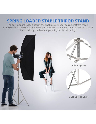 Soporte de Luz de Fotografía Gltire 4m Acero Inoxidable Ajustable