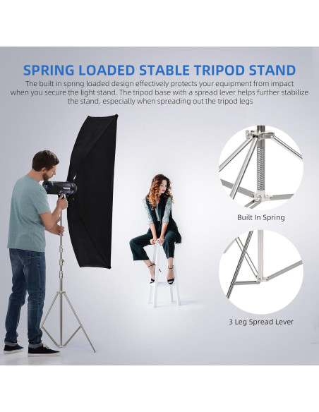 Soporte de Luz de Fotografía Gltire 4m Acero Inoxidable Ajustable