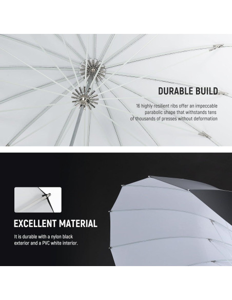 Paraguas Reflectante Parabólico NEEWER 165cm con Difusor