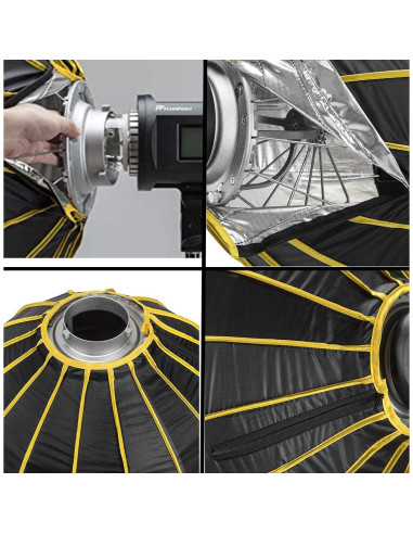 Softbox Parabólico Profundo Glow EZ Lock 38" con Difusores