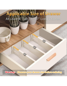 Divisores de Cajones Ajustables JONYJ 6 Paquete 10 cm Alto 2