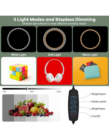 Caja de Luz de Estudio Fotográfico Lightdow 40x30cm LED 120 luces