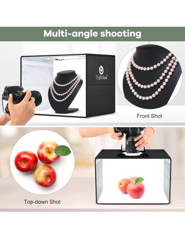 Caja de Luz de Estudio Fotográfico Lightdow 40x30cm LED 120 luces