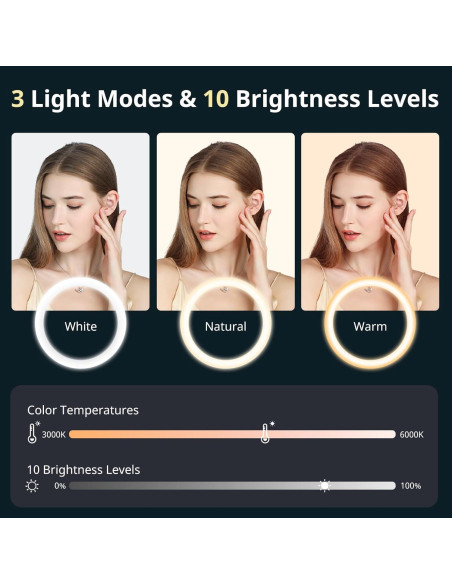 Luz de Anillo Aureday 30.48 cm con Trípode y Soporte