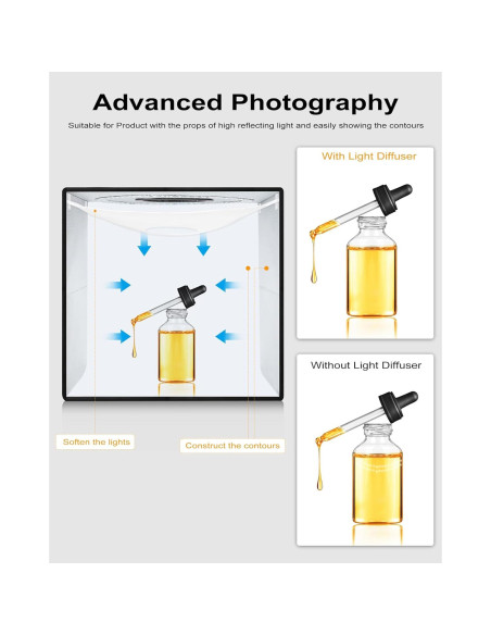 Kit de Estudio Fotográfico Portátil 30x30cm PULUZ con 120 LEDs