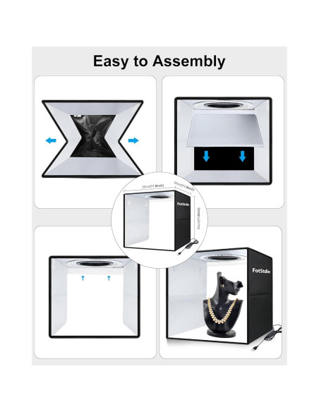 Kit de Estudio Fotográfico Portátil 30x30cm PULUZ con 120 LEDs