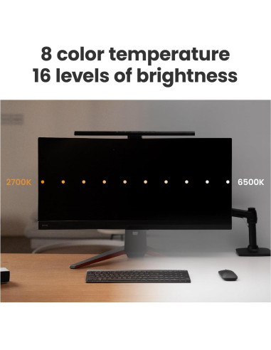 BenQ ScreenBar Pro Luz LED para Monitor Plata - Sensor de Movimiento