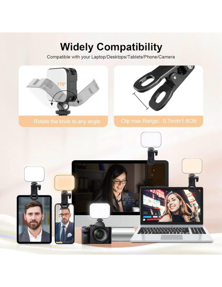 Luz de Selfie LED ULANZI VL100X 2000mAh 2500-6500K