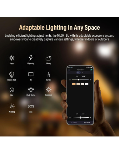 Godox ML60II Bi Luz LED Bi-Color 70W 2800-5600K 13000Lux