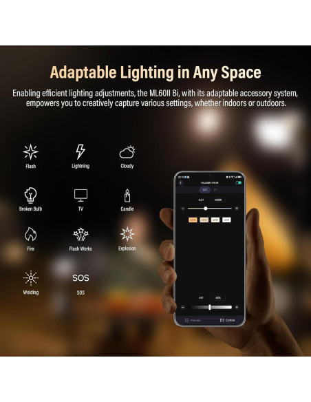 Godox ML60II Bi Luz LED Bi-Color 70W 2800-5600K 13000Lux