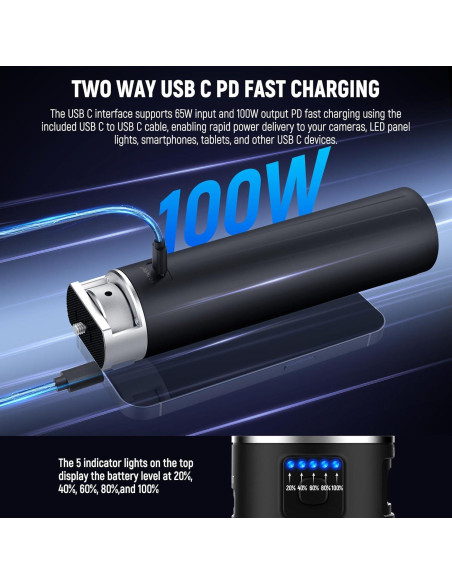 Empuñadura de Batería NEEWER PH99E 6800mAh para Luces COB