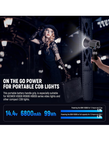 Empuñadura de Batería NEEWER PH99E 6800mAh para Luces COB