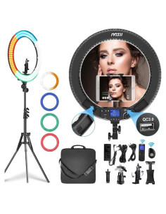 Anillo de luz LED 48 cm IVISII con control remoto y filtros