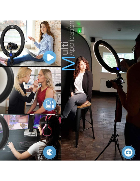Anillo de luz LED 48 cm IVISII con control remoto y filtros