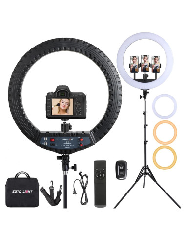 Anillo de Luz LED EOTO LIGHT 53 cm con Trípode y Control Remoto