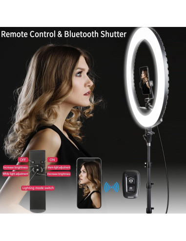 Anillo de Luz LED EOTO LIGHT 53 cm con Trípode y Control Remoto