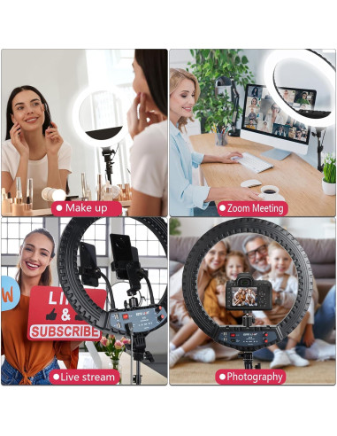 Anillo de Luz LED EOTO LIGHT 53 cm con Trípode y Control Remoto