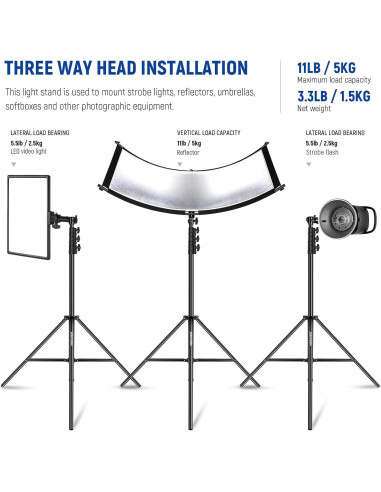 Soporte de Luz NEEWER 3m con Amortiguación de Aire y Metal