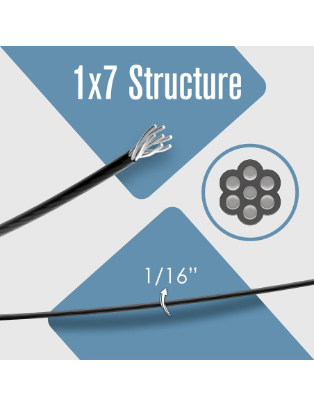 Cable de Acero Trenzado Houseables 1/16" (0.16 cm) 60.96 m
