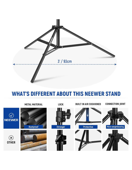 Soporte de Luz NEEWER 3m con Amortiguación de Aire y Metal
