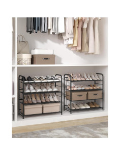 Estante para Zapatos SONGMICS 4 Niveles Ajustable Negro 2