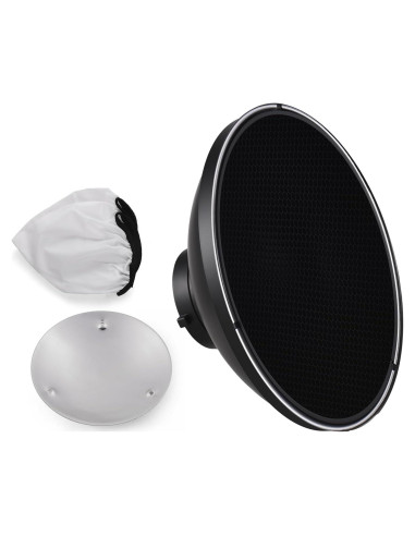 Reflector Beauty Dish Andoer 30cm Bowens con Difusor y Rejilla
