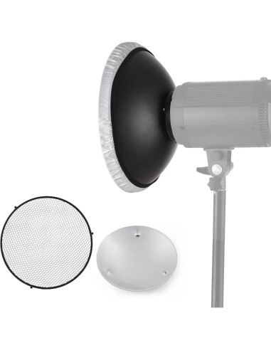 Reflector Beauty Dish Andoer 30cm Bowens con Difusor y Rejilla