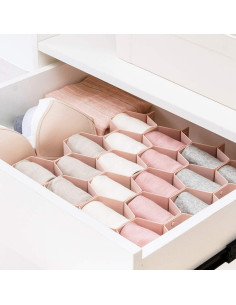 Organizador de Cajón Ajustable Poeland Rosa 18 Compartimentos 2