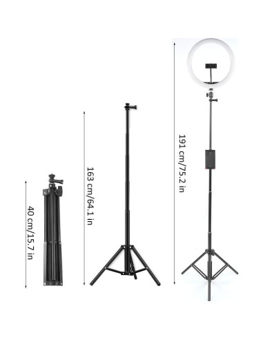 Luz de Relleno LED 30 cm ASHATA Regulable 3200K-5600K