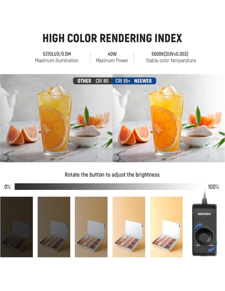 Barra de Luz RGB NEEWER 40W con Caja de Luz Fotográfica