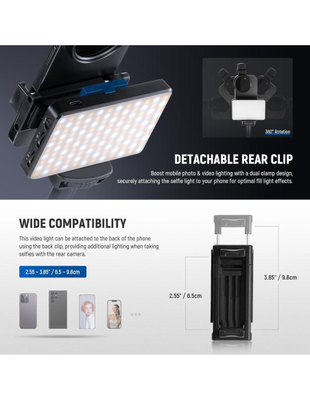 Luz LED para Selfie NEEWER Basics con Filtro CPL y Soporte