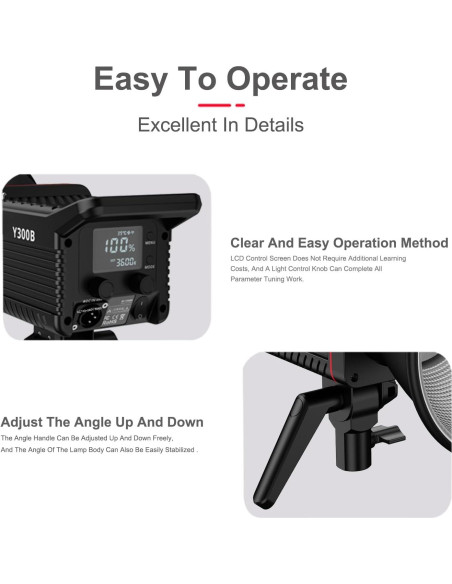 Luz de Video LED COB 300W JatureClets 2700K-6500K CRI 95+