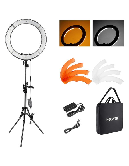 Luz de Anillo LED NEEWER 18" 55W con Soporte y Enfriador