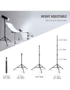 Soporte de Luz NEEWER ST-200 Ajustable 87-200cm Aluminio 2