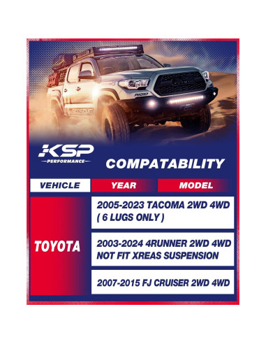 KSP Kit de Elevación Frontal 1.5" para Toyota Tacoma 2005-2023