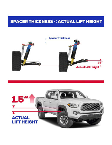 KSP Kit de Elevación Frontal 1.5" para Toyota Tacoma 2005-2023