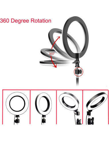 Luz de Anillo LED 15 cm Walway con Adaptador Frío 3 Modos