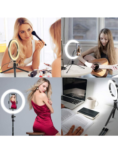 Luz de Anillo LED 15 cm Walway con Adaptador Frío 3 Modos