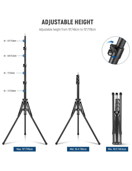 Soporte de Luz NEEWER ST178R Plegable 70" (178cm) Negro