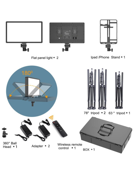 Kit de Iluminación LED Bi-Color Dimmable 50W JIANJIN con Soporte