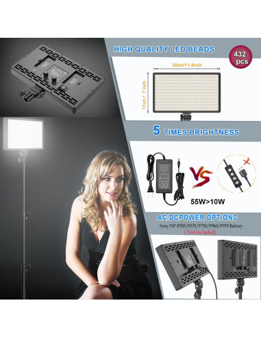 Kit de Iluminación LED Bi-Color Dimmable 50W JIANJIN con Soporte