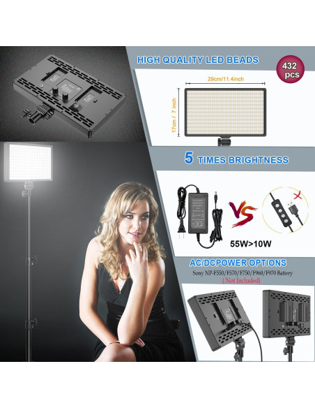Kit de Iluminación LED Bi-Color Dimmable 50W JIANJIN con Soporte