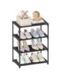 Estante para zapatos Autonomier 4 niveles apilable negro