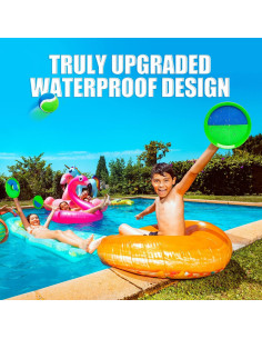 Juego de Lanzar y Atrapar EVERICH 2 Palas 2 Pelotas Azul Verde 2